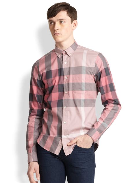 burberry brit pink shirt|Burberry Brit for men shirt.